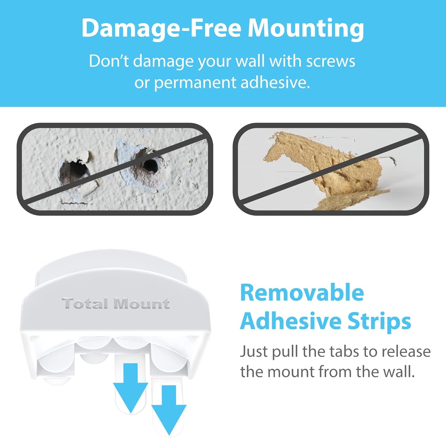 Premium Headphone Hanger with Removable Adhesive Strips for Damage-Free Mounting on Walls, Desks, or PCs (Single Pack, White)