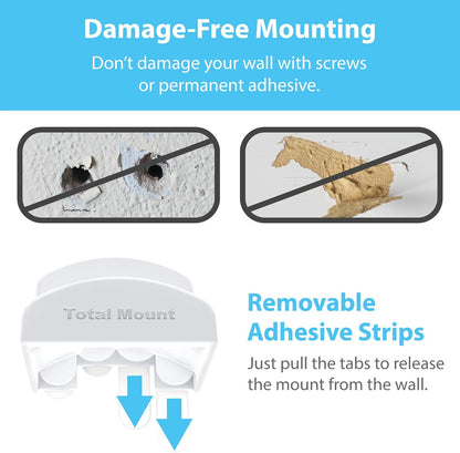 Premium Headphone Hanger with Removable Adhesive Strips for Damage-Free Mounting on Walls, Desks, or PCs (Single Pack, White)